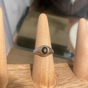 Black Star Sapphire in Sterling Silver